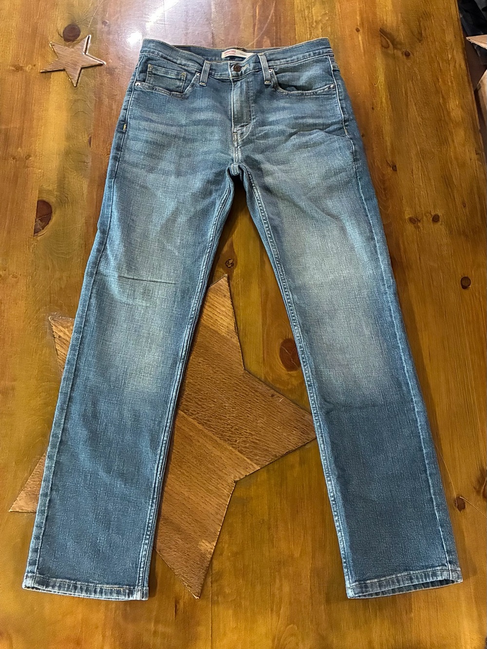 Signature by Levi Strauss Faded Blue Straight Jeans